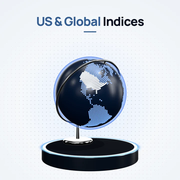 US & Global Indices: a globe with the United States lit